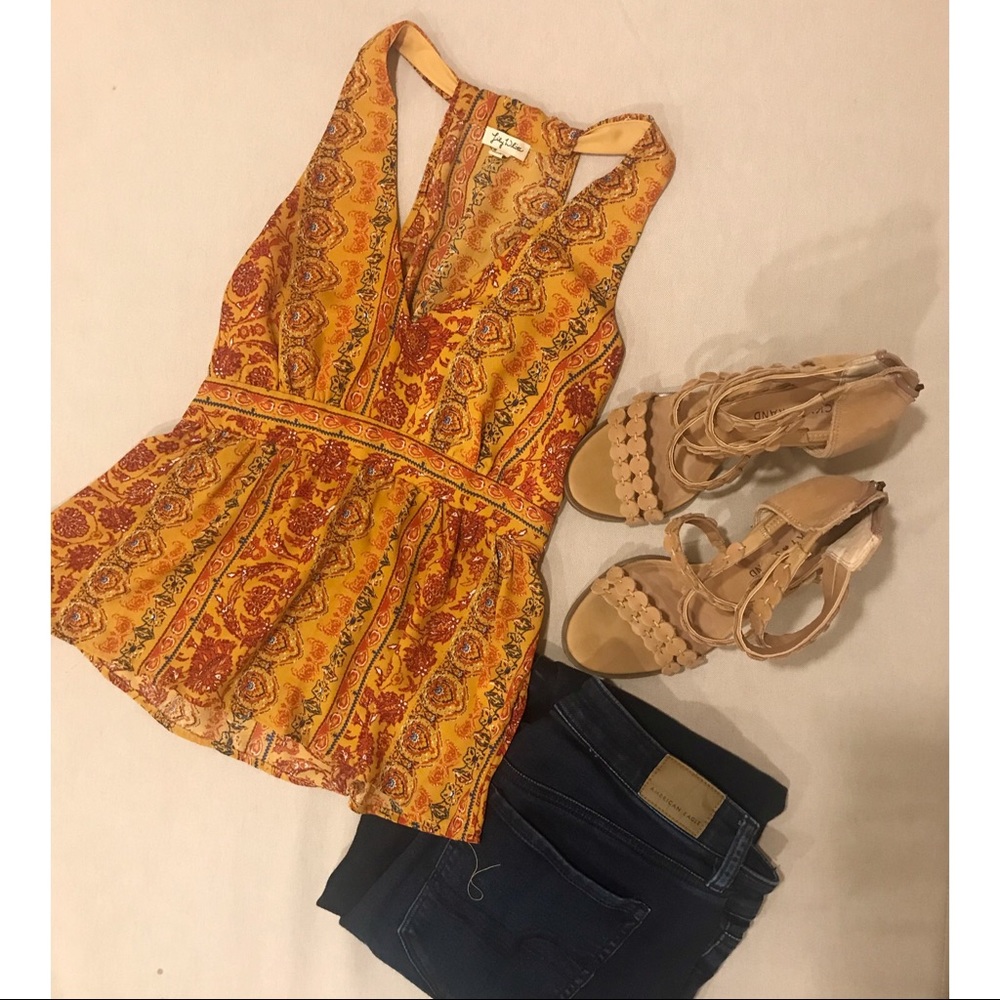 Cute boho top - Lily White paisley blouse